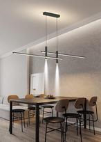 Modernus LED pakabinamas šviestuvas Valgomojo stalo pakabinamas šviestuvas su nuotolinio valdymo pulteliu Valgomojo pakabinamas šviestuvas Reguliuojamas aukštis, skirtas biuro pakabinamam šviestuvui (juodas, L 120 cm)