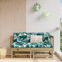 Modulares Gartensofa Kiefer als Robustes Garten-Ecksofa mit Rückenlehne, Armlehnen und Latten-Design aus Massivholz Kiefernholz, 2 STK.