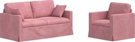 Modulinė aksominė sofa „Rosa“, 2 dalių, 158 x 78 x 80 cm, su juodu metaliniu rėmu ir minkštomis putų pagalvėmis, užtikrinančiomis patogų sėdėjimą svetainėje