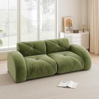 Modulinė sofa be kaulų, dvivietė sofa, 32D didelio tankio putos, šenilinis audinys, neslystantis dizainas, neremontuojama, skirta svetainei, miegamajam, 204 x 95 x 76 cm (žalia)