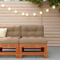 Modulinė sodo sofa, pušis, masyvi, ruda, vaškuota, fotelis, terasa, modulinė, pagaminta iš pušies medžio, tvirta, šiuolaikinis dizainas, skirtas naudoti lauke, šiuolaikinis sodo baldų komplektas