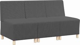 Modulinė „Cord“ sofa be porankių, 3 dalių, tamsiai pilkos spalvos sofų komplektas, 55 x 74 x 82 cm, su banguota tekstūra ir tvirtomis plastikinėmis kojomis
