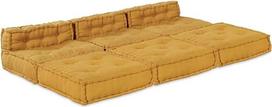 Modulinis 4 dalių sofų komplektas, geltonos spalvos audinio poilsio sofa | Lankstus elementinių fotelių rinkinys, skirtas svetainei ir žiemos sodui. Kvėpuojantis audinio apmušalas su patogiu putų užpildu.