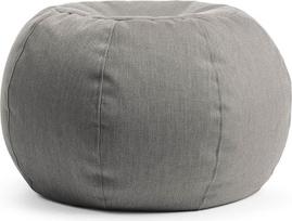 mokebo® Lauko pufas arba taburetė "Der Kugelige" 60 x 45 cm, skirta balkonui ir sodui Apvali grindų pagalvėlė, kubas, pakojis ir staliukas su EPS karoliukų užpildu, akmens pilkos spalvos