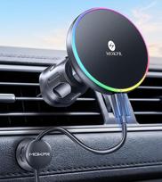 MOKPR 15 W „Magsafe“ automobilinis laikiklis su įkrovimo funkcija, skirtas mobiliajam telefonui