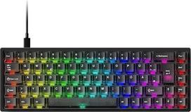MONSGEEK FUN68 HE klaviatūra, 65 %, ISO-DE QWERTZ, Holo efekto technologija, 8K, laidinė | RGB žaidimų klaviatūra, RT 0,005 mm, atkūrimo dažnis 8000 Hz, greitas mygtuko paspaudimas, reguliuojama mygtuko paspaudimo jėga, „Snap Tap“ funkcija žaidimams (juod
