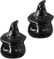 mookaitedecor 2 juodojo obsidiano vaiduoklių rinkinys Juodasis Obsidianas Vaiduoklis Moliūgas Kristalas Helovinas Kišeninis akmuo Statulėlė Mini vaiduoklis Rankomis iškaltas karnavalo dekoracijoms 28-31mm