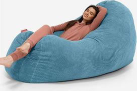 Mopsas, milžiniškas pupų maišas sofa Bean Bag Sofa Pom-Pom Turquoise