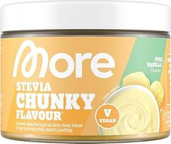MORE Stevia Chunky Flavour, Pure Vanilla, 150 g, veganiškas, saldiklis, be cukraus ir kalorijų, su inulinu ir laktazėmis - pagaminta Vokietijoje