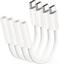 MOSWAG USB-C į 3,5 mm garso lizdą ausinių adapteris, 4 vnt. rinkinys | Suderinamas su „iPhone 16/15“, „Samsung Galaxy“, „Huawei“, „Pixel“, „iPad“ ir kitais USB-C įrenginiais