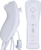 MOVHEIYL atsarginis nuotolinio valdymo pultas, skirtas „Wii“ ir „Wii U“, su integruotu „2-in-1 Motion Plus“ moduliu, silikoniniu dėklu ir „Nunchuck“ (baltas)