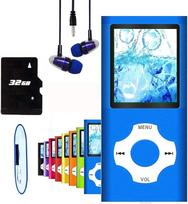 MP3 grotuvas, muzikos grotuvas su 16GB "Micro SD" kortele, itin plonas muzikos grotuvas su įmontuotu garsiakalbiu, nuotraukų peržiūra, vaizdo įrašų atkūrimu, FM radiju, diktofonu, elektroninių knygų skaitytuvu (mėlynas)