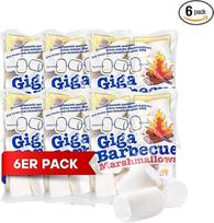 Mr. Mallo XXL Marshmallows 6 x 400 g [Griliui ir laužui] - milžiniški Marshmallow - purūs BBQ Marshmallows - Minkšti saldainiai pelėms