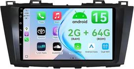 MSD 2+64G automobilių radijas su ekranu, skirtas „Mazda 5 CW“ (2010–2015 m.) modeliams: belaidis „CarPlay“, „Android Auto“, „Android 15“, 9 colių ekranas, GPS navigacija, radijas, valdymas nuo vairo, „Wi-Fi“, DSP, DAB, „Bluetooth 5.0“, atbulinės eigos kam