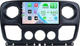 MSD 2+64G automobilių radijas su ekranu, skirtas „Renault Master“ / „OPEL Movano“ / „Nissan NV400“ (2010–2021 m.) | Belaidis „CarPlay“ ir „Android“ automobilių radijas | „Android 15“ 10,1 colio GPS radijas | Valdymas per vairą, DAB | Atbulinės eigos kamer