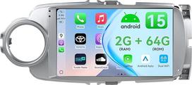 MSD 2+64G ekrano automobilinis radijas "Toyota Yaris GRMN" (2012-2017 m.) Belaidis "Carplay" "Android" automobiliui "Android" 15 9 colių GPS radijas Vairo valdymas WiFi DSP DAB Bluetooth 5.0 atbulinės eigos kamera 2 DIN