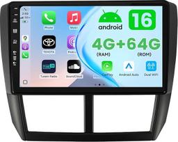 MSD 4+64G automobilių radijas su ekranu, skirtas „Subaru Forester“/„Impreza“ (2007–2012 m.) | „CarPlay“ ir „Android“ automobilių radijas | „Android 16“ 9 colių GPS navigacijos radijas | Valdymas per vairą, „Wi-Fi“, DAB, „Bluetooth 5.0“ | Atbulinės eigos k