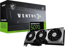 MSI "GeForce RTX 5070 12G Ventus 3X OC" - 12GB GDDR7 (28Gb/s/192 bitų), PCIe 5, didinimo dažnis: 2542 MHz, HDMI 2.1b, DisplayPort 2.1b