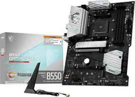 MSI B550 Gaming WiFi pagrindinė plokštė, ATX – suderinama su AMD Ryzen 5000 serijos, 5000 G serijos, 4000 G serijos ir 3000 serijos procesoriais, AM4 – DDR4 atminties dažnis iki 4400+ MHz (overclocking), PCIe 4.0 x16, M.2 Gen4, 1G LAN