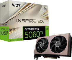 MSI GeForce RTX 5060 Ti 16G Inspire 2X OC – 16GB GDDR7 (28Gbps/128 bitų), PCIe 5, „Boost“: 2617 MHz, HDMI 2.1b, DisplayPort 2.1b