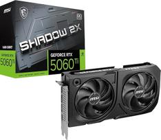 MSI GeForce RTX 5060 Ti 16G Shadow 2X OC Plus – 16GB GDDR7 (28Gbps/128 bitų), PCIe 5, „Boost“ dažnis: 2602 MHz, HDMI 2.1b, DisplayPort 2.1b, metalinė užpakalinė plokštė