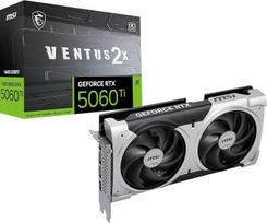 MSI GeForce RTX 5060 Ti 16G Ventus 2X OC Plus – 16GB GDDR7 (28Gbps/128 bitų), PCIe 5, „Boost“: 2602 MHz, HDMI 2.1b, DisplayPort 2.1b, papildomi branduolio kanalai