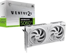 MSI GeForce RTX 5060 Ti 16G Ventus 2X OC White – 16GB GDDR7 (28Gbps/128 bitų), PCIe 5, „Boost“: 2602 MHz, HDMI 2.1b, DisplayPort 2.1b