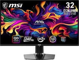 MSI MAG 321UPX QD-OLED 31,5 colių 4K UHD žaidimų monitorius – 3840 x 2160 „Quantum Dot“ OLED ekranas, 240 Hz / 0,03 ms, 99 % DCI-P3, ΔE ≤ 2, „DisplayHDR True Black 400“ – DP 1.4a, HDMI 2.1, USB Type-C
