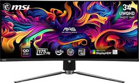 MSI MAG 341CQPA QD-OLED 34 colių UWQHD lenktas žaidimų monitorius 1800R, 3440 x 1440 kvantinių taškų OLED skydelis, 175 Hz / 0,03 ms, 99% DCI-P3, ΔE≤2, "DisplayHDR True Black 400", KVM-DP 1.4a, HDMI 2.1, C tipo USB