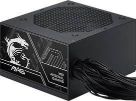 MSI MAG A650BN PCIe 5.0 III maitinimo blokas, 650 W, „80 Plus Bronze“, ATX 3.1, palaiko PCIe 5.1 vaizdo plokštes, integruotas 12 V-2x6, dviejų spalvų 12 V-2x6 jungtis, ATX maitinimo blokas, matinis reljefinis kabelio apvalkalas