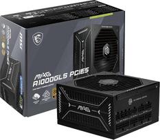 MSI MAG A1000GLS PCIE5 – visiškai modulinis kompaktiškas žaidimų kompiuterių maitinimo blokas, 1000 W, 80+ Gold, suderinamas su ATX 3.1 ir PCIe 5.1, dviejų spalvų 12 V 2x6 kabelis, mažai triukšmo, reljefinis kabelio apvalkalas, 10 metų garantija