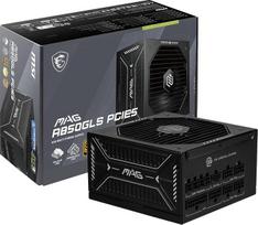 MSI MAG A850GLS PCIE5 ATX 3.1 žaidimų maitinimo blokas – visiškai modulinis – „80 Plus Gold“ sertifikuotas, 850 W – 100 % japonų kondensatorių, 105 °C – ATX maitinimo blokas