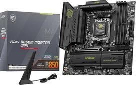 MSI MAG B850M Mortar WiFi pagrindinė plokštė, mATX - palaiko "AMD Ryzen 9000/8000/7000" procesorius, AM5-60A SPS VRM, DDR5 Memory Boost 8200+ MT/s (OC), PCIe 5.0 x16, M.2 Gen5, "Wi-Fi 7", 5G LAN