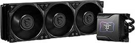 MSI MEG CORELIQUID S360 AIO CPU aušinimas vandeniu, 2,4 colio IPS ekranas, 7 kartos "Asetek" siurblys, VRM ventiliatorius, 3x "Silent Gale P12", garų nepraleidžiančios žarnos, MSI centras, suderinamas su AMD ir "Intel