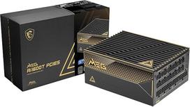 MSI Meg Ai1600T PCIE5 ATX 3.1 žaidimų maitinimo blokas, modulinis, „80 Plus Titanium“ sertifikatas, 1600 W, 100 % japonų kondensatoriai, atlaikantys 105 °C temperatūrą, ATX maitinimo blokas
