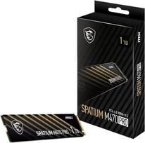 MSI SPATIUM M470 PRO PCIe 4.0 NVMe M.2 1 TB nešiojamasis SSD, 1 TB išorinis kietasis diskas, greitis iki 6000MB/s, USB-C, patikima saugykla žaidėjams, studentams ir profesionalams, juodos spalvos