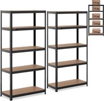 MSW Metalinis sandėliavimo stelažas 5 lentynos 875 kg 90 x 40 x 180 cm pilkai mėlynas 2 vnt.