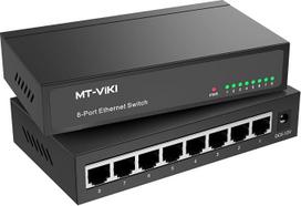 MT-VIKI 8 prievadų Gigabit LAN komutatorius, nevaldomas tinklo paskirstytuvas, montavimas ant stalo arba prie sienos, metalinis korpusas, be ventiliatoriaus, „Plug & Play“
