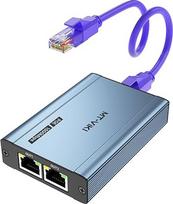 MT-VIKI LAN skirstytuvas POE 2 prievadai 1000Mbps POE Gigabit Dual RJ45 skirstytuvas Cat5e/6/7/8 kabeliams, skirtas POE IP kameroms, POE jungikliams ir kitiems įrenginiams be maitinimo šaltinio