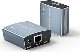 MT-VIKI USB ilgintuvas RJ45 Ethernet 100 m USB per RJ45 Ethernet Cat6/Cat5/Cat5e siųstuvas ir imtuvas LAN ilgintuvas 480mbps sidabrinės spalvos