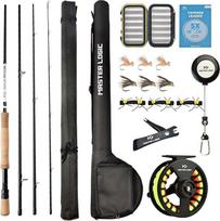 Mucha Žvejybos ritė Combo Starter Kit su Lightweight Fly Box Žvejybos musės ir aliuminio Die Cast ritės Carry Bag ir priedai