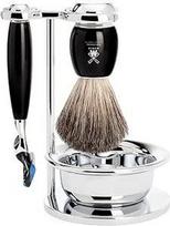 MÜHLE S81M336SF VIVO, juodas 4 dalių skutimosi rinkinys "Pure Badger / Fusion