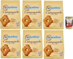 Mulino Bianco Campagnole Biscotti con Farina di Riso, sausainiai su ryžių miltais, sausainiai sausainiai, 6 x 700 g + Italian Gourmet Polpa 400 g