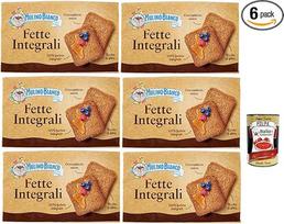 Mulino Bianco Fette Biscottate Le Integrali 6 x 630 g Viso grūdo sausainiai Rusk, pusryčių sausainiai, kepta duona Rusks + Italian Gourmet Polpa 400 g