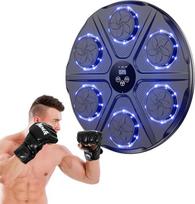 Muzikinis bokso treniruoklis suaugusiems – elektroninis bokso treniruoklis su LED apšvietimu ir muzikinėmis bokso pirštinėmis – „Bluetooth“ muzikinis bokso treniruoklis su 12 greičio režimais ir skaičiavimo režimu