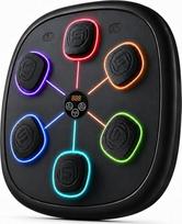 Muzikinis bokso treniruoklis, bokso treniruoklis su „Bluetooth“ suaugusiems ir vaikams | Balsinis valdymas, bokso pirštinės įtrauktos į komplektą, 11 treniruočių režimų, 9 LED režimai, smūgių skaitiklis
