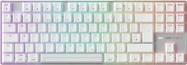 MX 8.2 Pro TMR Wireless – magnetinė mechaninė TKL žaidimų klaviatūra, pritaikomi „Cherry MK Crystal TMR“ jungikliai, PBT, „Hot-Swap“, „RapidTrigger“, „SnapKey“/SOCD, 8 kHz, QWERTY klavišų išdėstymas pagal Jungtinės Karalystės standartą, balta