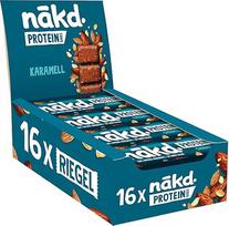 Nākd. Baltymų karamelė | Baltymų batonėlis | 7g augalinių baltymų | 100% natūralūs ingredientai | Be pridėtinio cukraus | Vegan | 16 x 45g | 720g