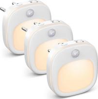 Naktinės lemputės lizdas su judesio jutikliu, [3 vnt. rinkinys] LED naktinė lemputė vaikams su 3 spalvų temperatūromis (šilta balta / šalta / šilta), 15 %–100 % apšvietimo reguliavimas, naktinė lemputė su sutemų jutikliu, skirta vaikų kambariui / laiptams
