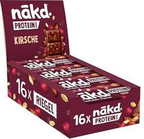 Nākd. Baltymai Cherry | Baltymų batonėlis | 6g augalinių baltymų | 100% natūralūs ingredientai | Be pridėtinio cukraus | Vegan | 16 x 45g | 720g